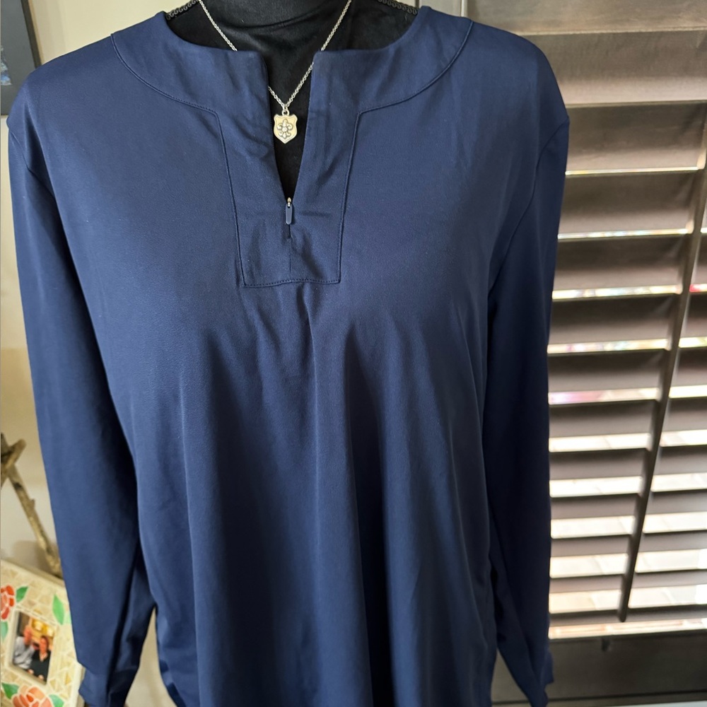 Coolibar Dark Blue Ruche Swim Shirt